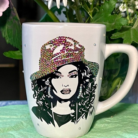 Coffee tea bling rhinestone mug handcrafted New - Picture 4 of 5